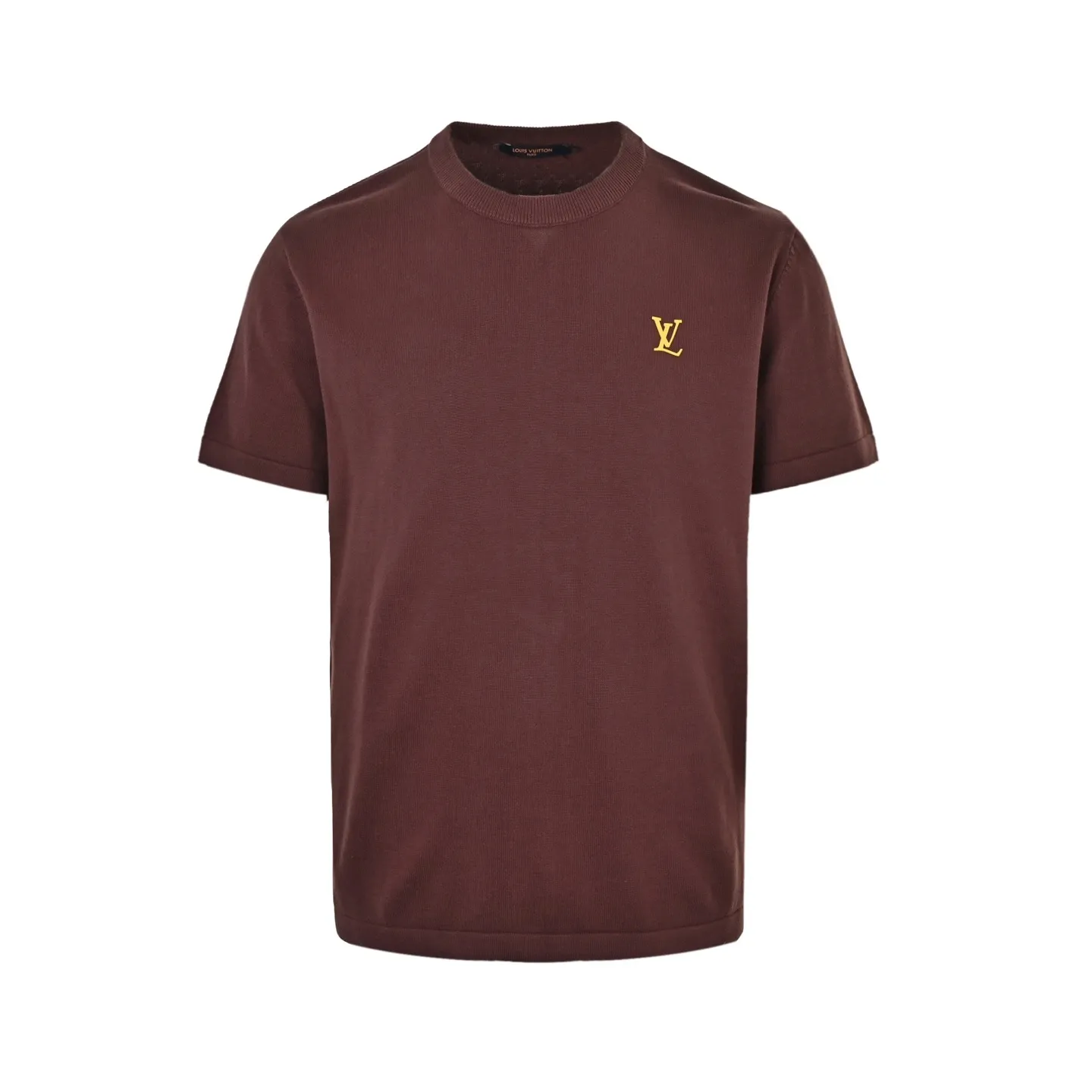 Louis Vuitton/Louis Vuitton 26ss chest silicone badge knitted short sleeves